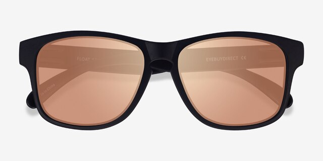 Float Black Gold PlasticSunglass Frames from EyeBuyDirect, Closed View