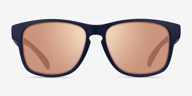 Seaside Navy Gold PlasticSunglass Frames from EyeBuyDirect, Front View