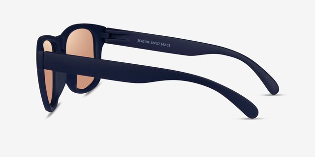 Seaside Navy Gold PlasticSunglass Frames from EyeBuyDirect, Side View