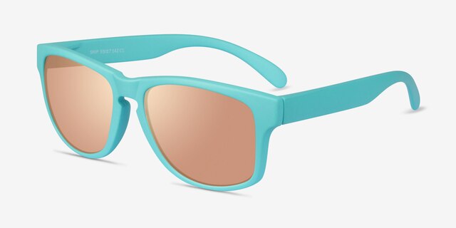 Ship Turquoise Gold PlasticSunglass Frames from EyeBuyDirect, Angle View