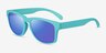 Nautical Turquoise Blue PlasticSunglass Frames from EyeBuyDirect, Angle View