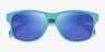 Nautical Turquoise Blue PlasticSunglass Frames from EyeBuyDirect, Closed View