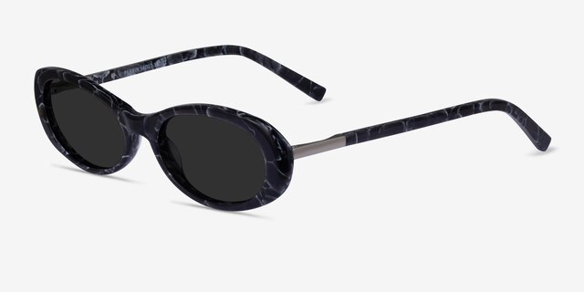 Perrin Black White AcetateSunglass Frames from EyeBuyDirect, Angle View