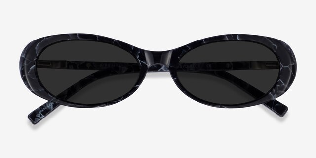 Perrin Black White AcetateSunglass Frames from EyeBuyDirect, Closed View