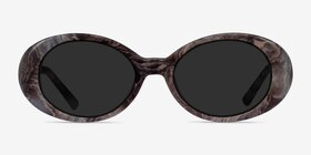 Pedra Gray Floral Acétate Soleil de Lunette de vue d'EyeBuyDirect, Vue de Face