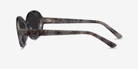 Pedra Gray Floral Acétate Soleil de Lunette de vue d'EyeBuyDirect, Vue de Côté