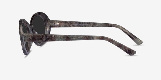 Pedra Gray Floral AcetateSunglass Frames from EyeBuyDirect, Side View