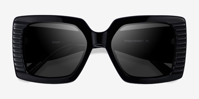 Avant Black AcetateSunglass Frames from EyeBuyDirect, Closed View