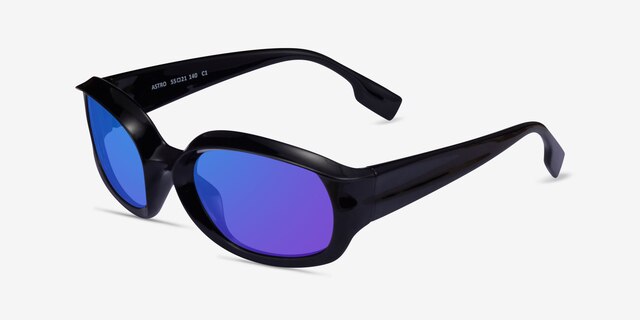 Astro Black PlasticSunglass Frames from EyeBuyDirect, Angle View