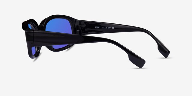 Astro Black PlasticSunglass Frames from EyeBuyDirect, Side View