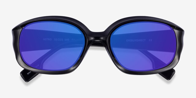 Astro Black PlasticSunglass Frames from EyeBuyDirect, Closed View