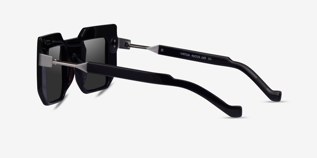 Virtua Black AcetateSunglass Frames from EyeBuyDirect, Side View