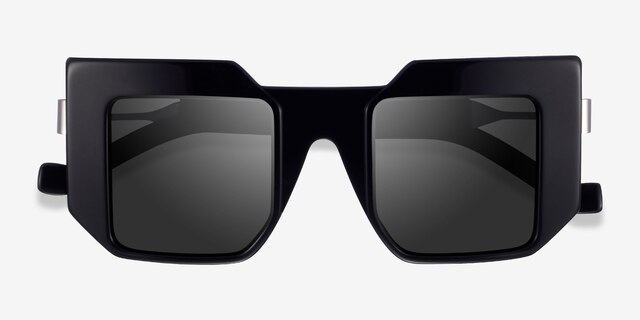 Virtua Black AcetateSunglass Frames from EyeBuyDirect, Closed View