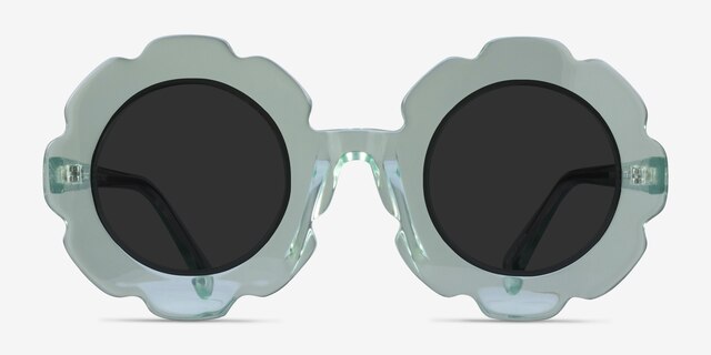 Curious Clear Green AcetateSunglass Frames from EyeBuyDirect, Front View