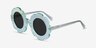 Curious Clear Green AcetateSunglass Frames from EyeBuyDirect, Angle View