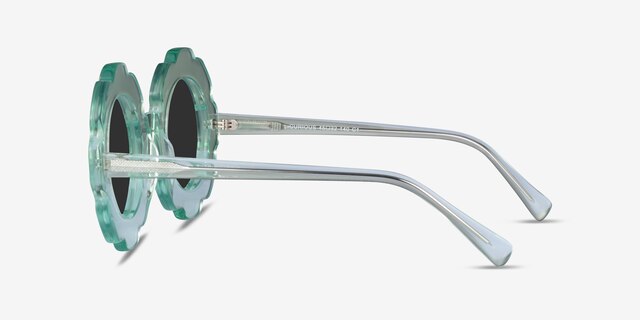 Curious Clear Green AcetateSunglass Frames from EyeBuyDirect, Side View