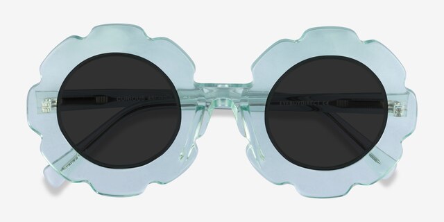 Curious Clear Green AcetateSunglass Frames from EyeBuyDirect, Closed View