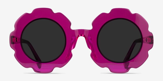 Curious Clear Purple AcetateSunglass Frames from EyeBuyDirect, Front View