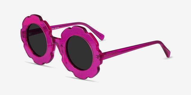Curious Clear Purple AcetateSunglass Frames from EyeBuyDirect, Angle View