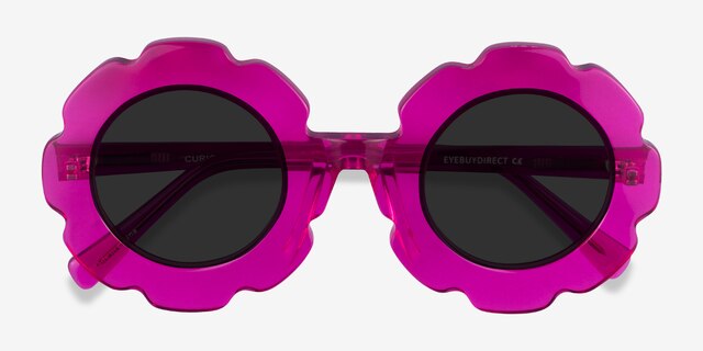 Curious Clear Purple AcetateSunglass Frames from EyeBuyDirect, Closed View