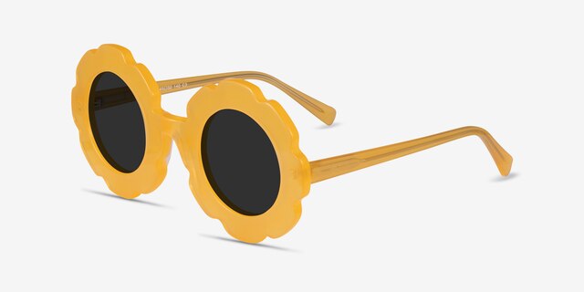 Curious Clear Yellow AcétateSoleil de Lunette de vue d'EyeBuyDirect, Vue d'Angle