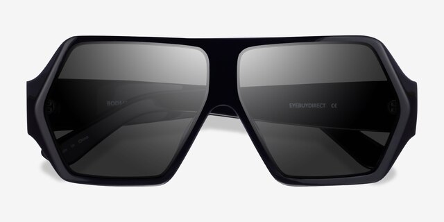 Boomtown Black AcetateSunglass Frames from EyeBuyDirect, Closed View