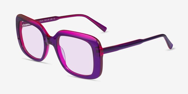 Cilla Crystal Purple AcetateSunglass Frames from EyeBuyDirect, Angle View