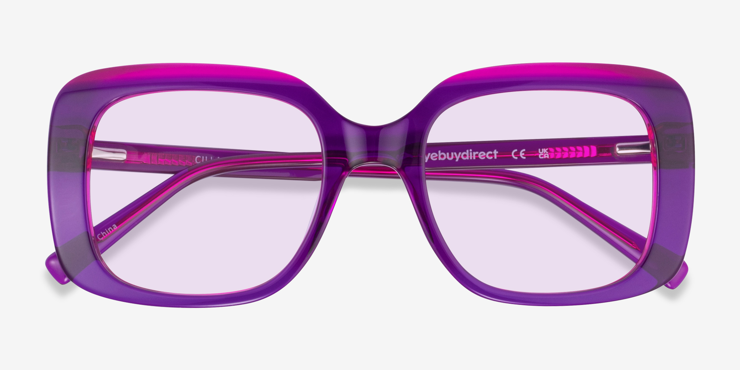 Cilla Square Crystal Purple Frame Prescription Sunglasses Eyebuydirect