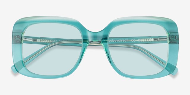 Cilla Crystal Green AcetateSunglass Frames from EyeBuyDirect, Closed View