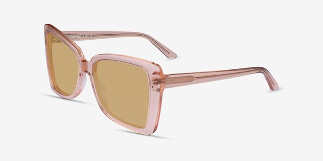 Tippi Crystal Peach AcetateSunglass Frames from EyeBuyDirect, Angle View
