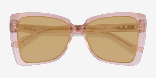 Tippi Crystal Peach AcetateSunglass Frames from EyeBuyDirect, Closed View