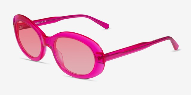 Dolly Crystal Fuchsia Pink AcetateSunglass Frames from EyeBuyDirect, Angle View