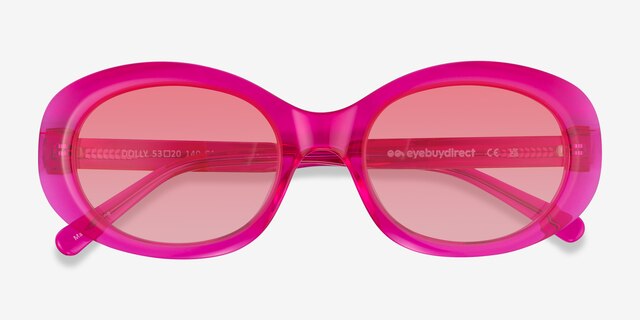 Dolly Crystal Fuchsia Pink AcetateSunglass Frames from EyeBuyDirect, Closed View