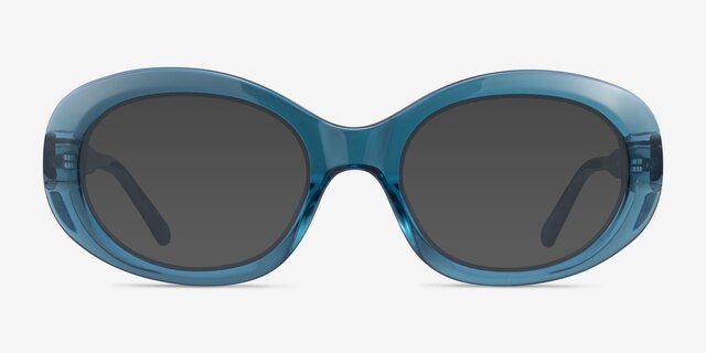 Dolly Crystal Blue AcetateSunglass Frames from EyeBuyDirect, Front View