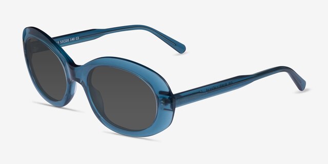 Dolly Crystal Blue AcetateSunglass Frames from EyeBuyDirect, Angle View