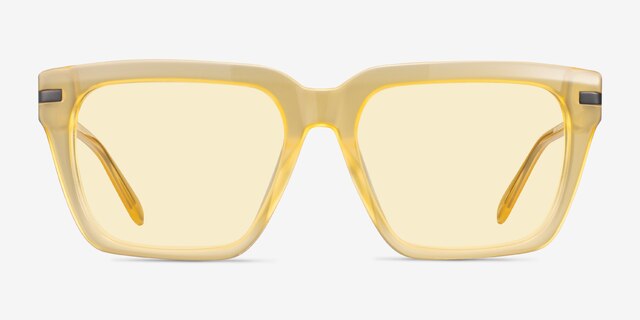 Peggy Milky Yellow AcetateSunglass Frames from EyeBuyDirect, Front View