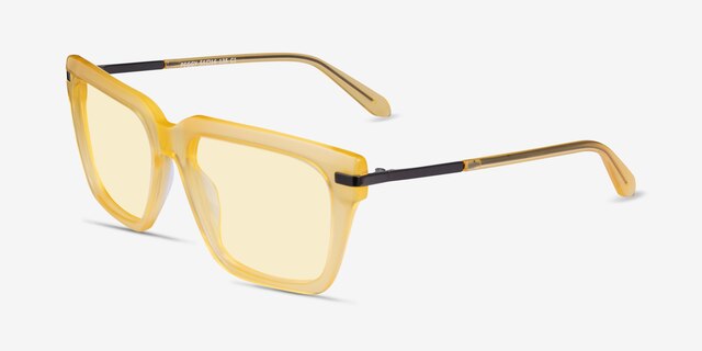 Peggy Milky Yellow AcetateSunglass Frames from EyeBuyDirect, Angle View