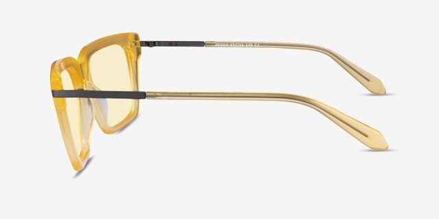 Peggy Milky Yellow AcetateSunglass Frames from EyeBuyDirect, Side View