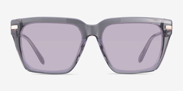 Peggy Crystal Gray AcetateSunglass Frames from EyeBuyDirect, Front View