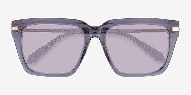 Peggy Crystal Gray AcetateSunglass Frames from EyeBuyDirect, Closed View