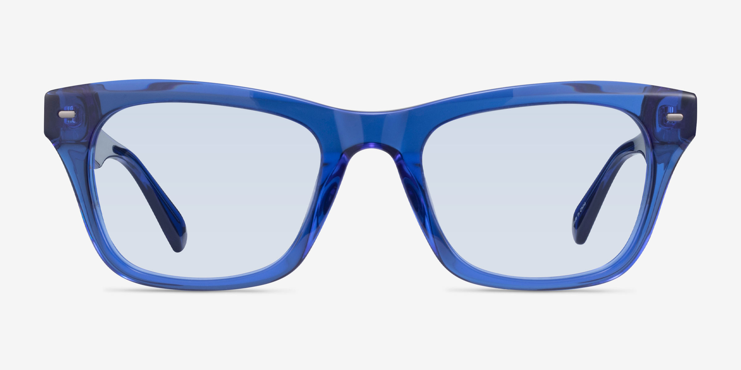 Kitt Rectangle Crystal Dark Blue Frame Prescription Sunglasses Eyebuydirect