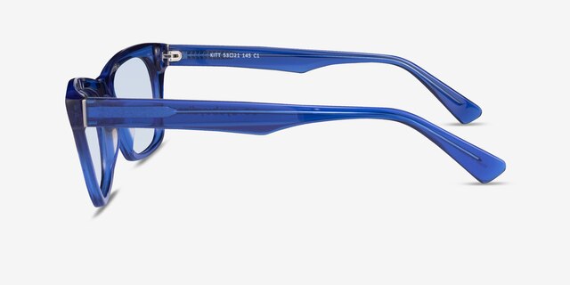 Kitt Crystal Dark Blue AcetateSunglass Frames from EyeBuyDirect, Side View