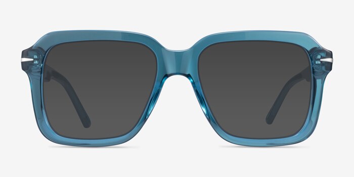 Bowie Crystal Blue Acetate Sunglass Frames from EyeBuyDirect