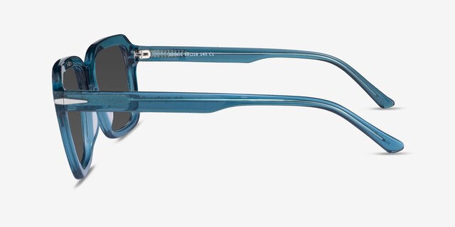 Bowie Crystal Blue AcetateSunglass Frames from EyeBuyDirect, Side View