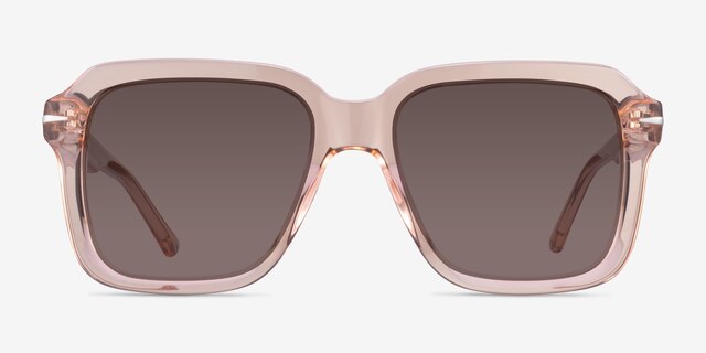 Bowie Crystal Peach AcetateSunglass Frames from EyeBuyDirect, Front View