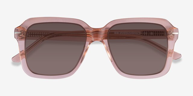Bowie Crystal Peach AcetateSunglass Frames from EyeBuyDirect, Closed View