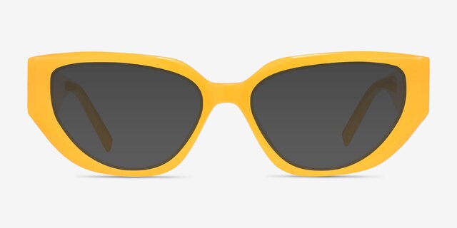 Edie Crystal Yellow AcetateSunglass Frames from EyeBuyDirect, Front View