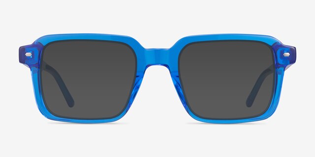 Nat Crystal Blue AcetateSunglass Frames from EyeBuyDirect, Front View