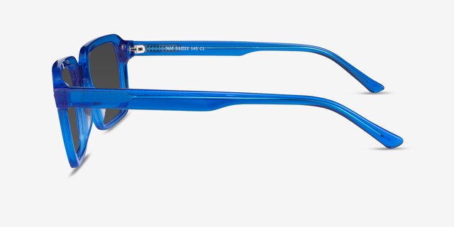 Nat Crystal Blue AcetateSunglass Frames from EyeBuyDirect, Side View