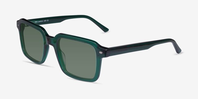 Nat Crystal Dark Green AcetateSunglass Frames from EyeBuyDirect, Angle View